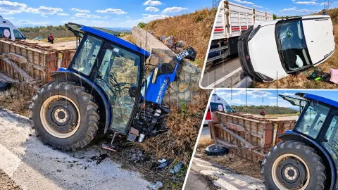 Çorum-Mecitözü yolunda traktör ile minibüs çarpıştı: Yaralılar var