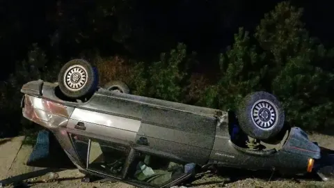 Çorum-Samsun kara yolunda devrilen otomobilde 1 kişi öldü, 2 kişi yaralandı