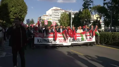Çorum'da Gazze protestosunda Batı'ya tepki gösterildi, boykot çağrısı yinelendi